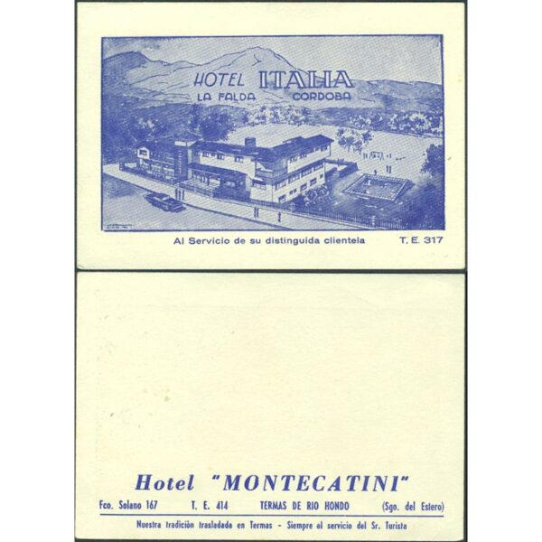 HOTEL ITALIA C/ PUBLICIDAD DE HOTEL MONTECATINI