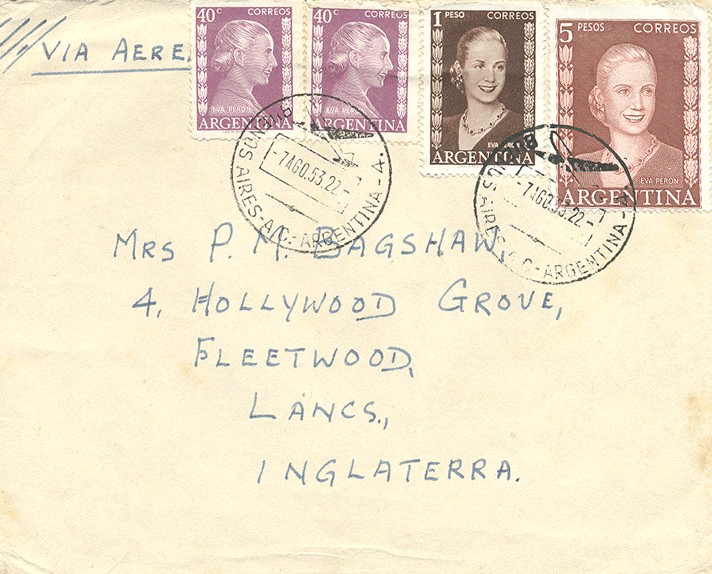 Eva Peron 1952 Filatelia Arg ello