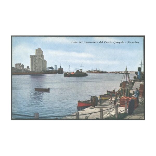 ARGENTINA/BUENOS AIRES/POSTAL - NECOCHEA 71, VISTA DEL AMARRADERO DEL PUERTO QUEQUEN - ED. POR LA SUDAMERICANA Nº 186