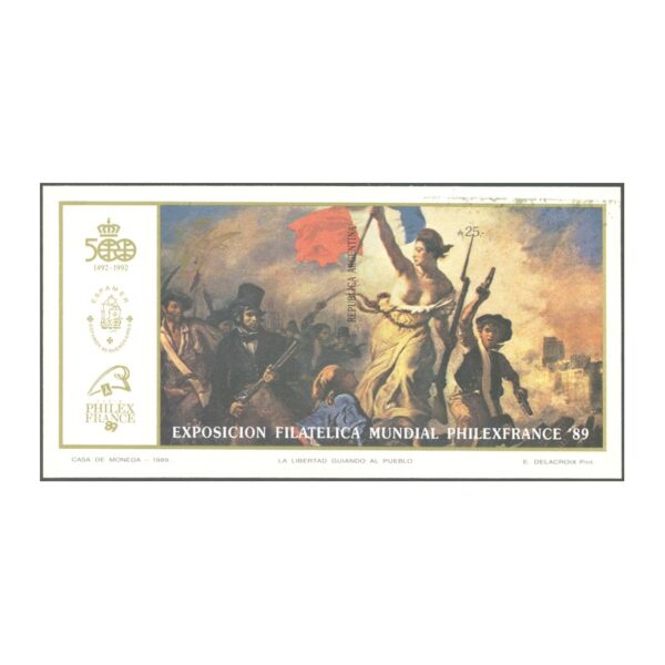 SOUVENIR SHEET  78 - MINT NEVER HINGED - VARIETY WITHOUT PERFORATION AND GOLD COLOR REBOUND IN THE UPPER LEFT CORNER