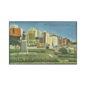 POSTAL - MAR DEL PLATA 150 - MONUMENTO AL ING. EMILIO MITRE Y MODERNA EDIFICACION FRENTE A LA PLAYA - ED.POR EDICIONES TERLEY Nº 565