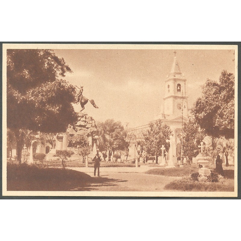 Postcard Corrientes 25 Monument To General San Martin Plaza De