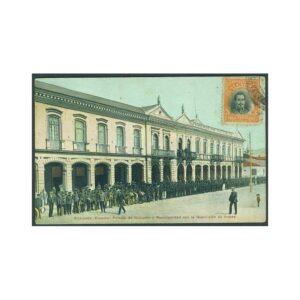 POSTAL - ECUADOR 1 - PALACIO DE GOBIERNO Y MUNICIPALIDAD,TROPAS EN RIOBAMBA - ED.POR MARIN & MARTINEZ,FOTO GRAU