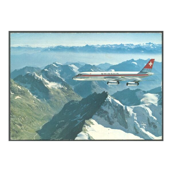 ARGENTINA/AVIONES/POSTAL - AVIONES 92 - AVION DE SWISSAIR VOLANDO SOBRE LAS MONTAÑAS NEVADAS