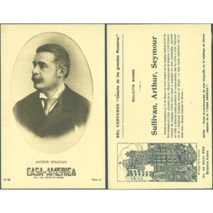 ARTHUR SULLIVAN, CON PUBLICIDAD DE LA CASA AMERICA, EL HOGAR DE LA MUSICA