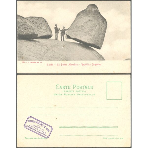 ARGENTINA/BUENOS AIRES/POSTAL - TANDIL 7 - TANDIL, LA PIEDRA MOVEDIZA - ED. POR J. PEUSER 233