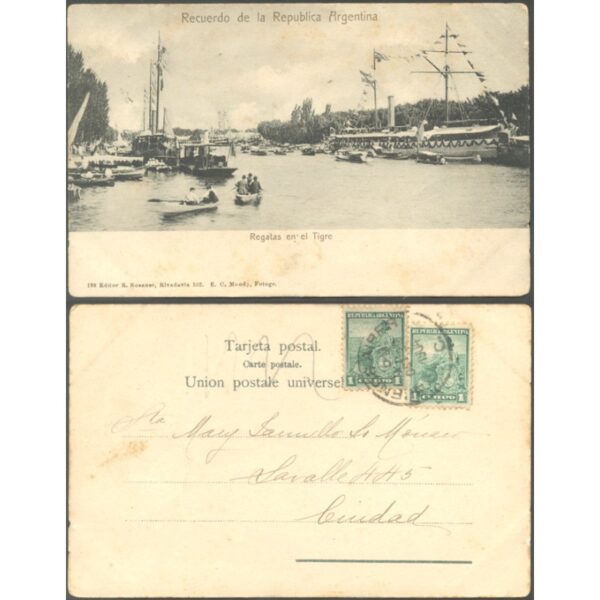 ARGENTINA/BUENOS AIRES/POSTAL - TIGRE 2 - TIGRE, BOTES - ED. POR R. ROSAUER, FOTO. POR E.C.MOODY, 189