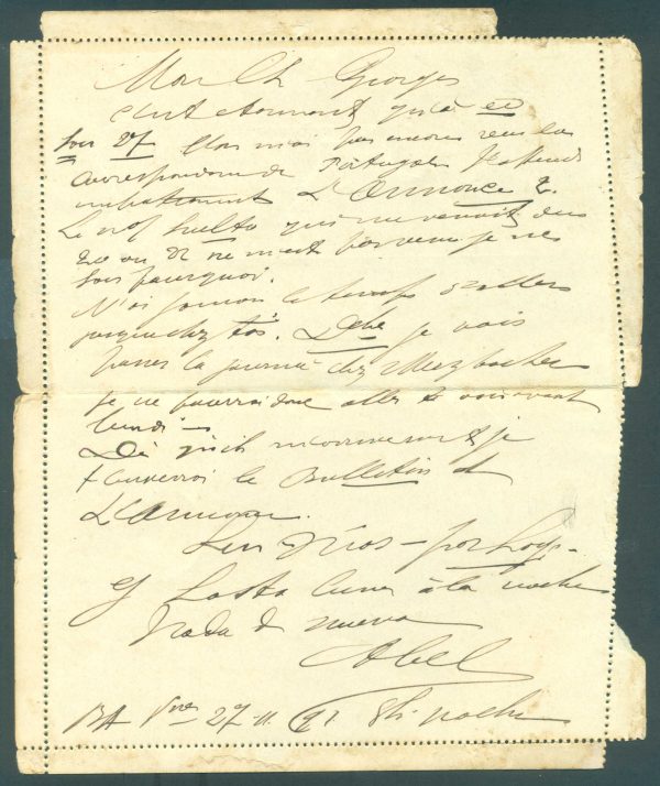 CAP 14 - PERFORACIÓN TORCIDA A LA IZQUIERDA - CARTAS POSTALES - MATASELLADO - Imagen 2