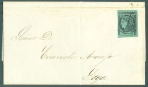 CORR 5 - CARTA COMPLETA CIRCULADA DESDE MERCEDES A GOYA. OBLITERADA A PLUMA