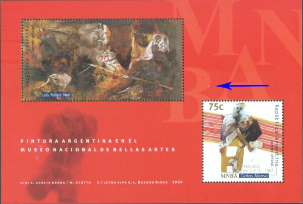 SOUVENIR SHEETS 120 - MINT NEVER HINGED - VARIETY YELLOW POINT
