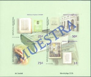 HB 129 - VARIEDAD SOBRECARGA "MUESTRA" SIN DENTAR SIN BRAILLE SIN DORADO, "REPUPLICA"- MINT