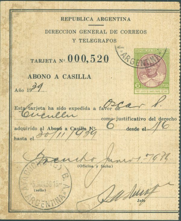 AAC 8 - ABONO A CASILLA - MATASELLADO