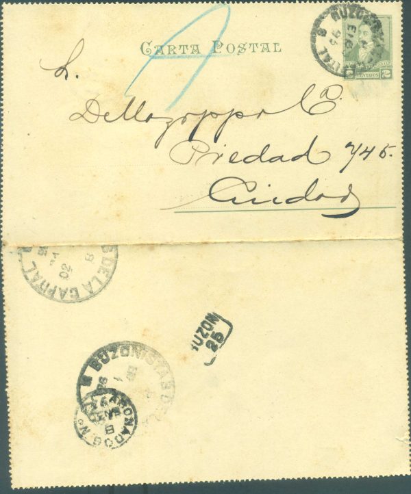 CAP 19 - CON PUBLICIDAD - CARTAS POSTALES - MATASELLADO