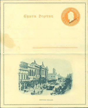 CAP 25 A (CALLAO AVENUE) - "MUESTRA" - POSTAL LETTERS - MINT