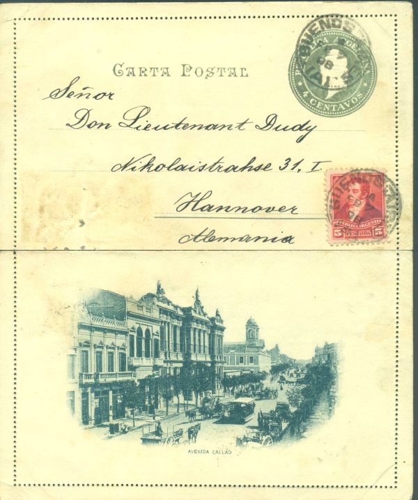 CAP 26 A (AVENIDA CALLAO) COLOR PIZARRA - CARTAS POSTALES - MATASELLADO