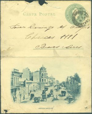 CAP 26 C (AVENIDA SANTA FE) - CARTAS POSTALES - MATASELLADO