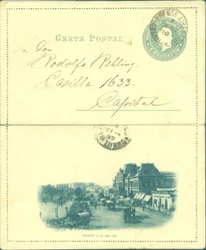 CAP 26 J (ESTACIÓN DEL F.C. DEL SUD) - CARTAS POSTALES - MATASELLADO