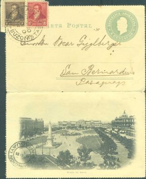 CAP 27 P (PLAZA DE MAYO) - CARTAS POSTALES - MATASELLADO