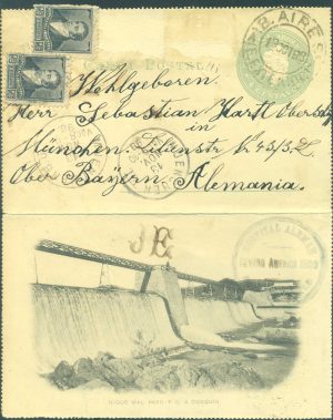 CAP 27 I (DIQUE MAL PASO, COSQUÍN) - CARTAS POSTALES - MATASELLADO