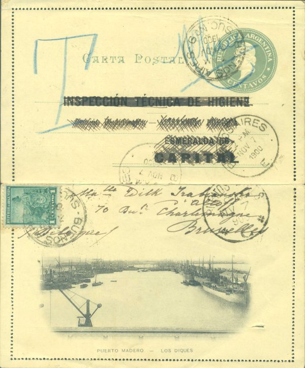 CAP 27 W (PUERTO MADERO) - CARTAS POSTALES - MATASELLADO