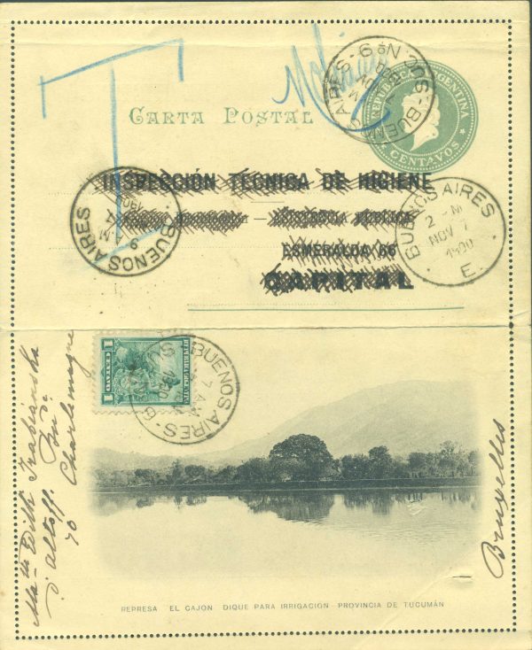 CAP 27 Z (REPRESA EL CAJÓN, TUCUMÁN) - CARTAS POSTALES - MATASELLADO
