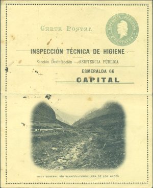 CAP 27 ZK (VISTA GENERAL DEL RÍO BLANCO CORDILLERA DE LOS ANDES) - CON PUBLICIDAD - CARTAS POSTALES - MINT