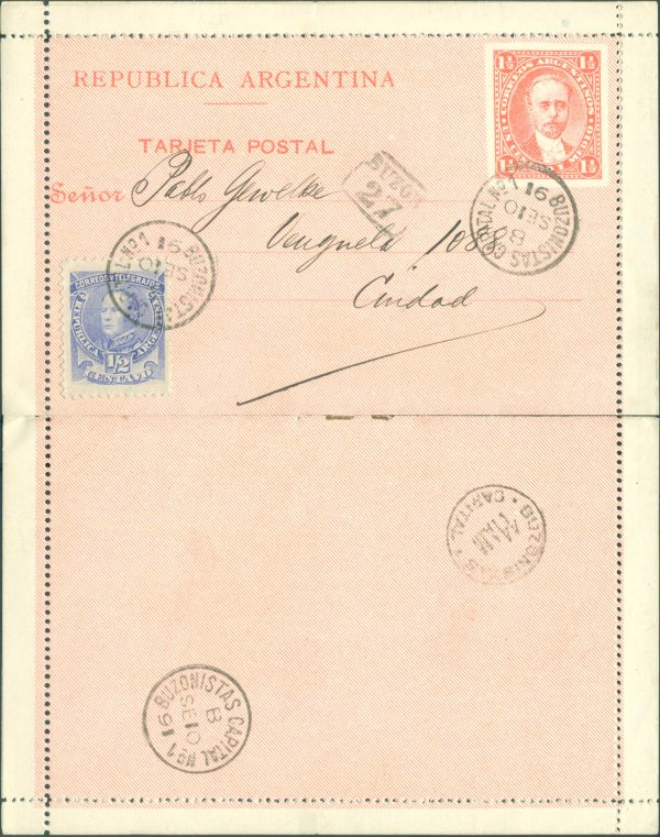CAP  7A - COMUNICACIÓN CARTA EXTERIOR - CARTAS POSTALES - MATASELLADO