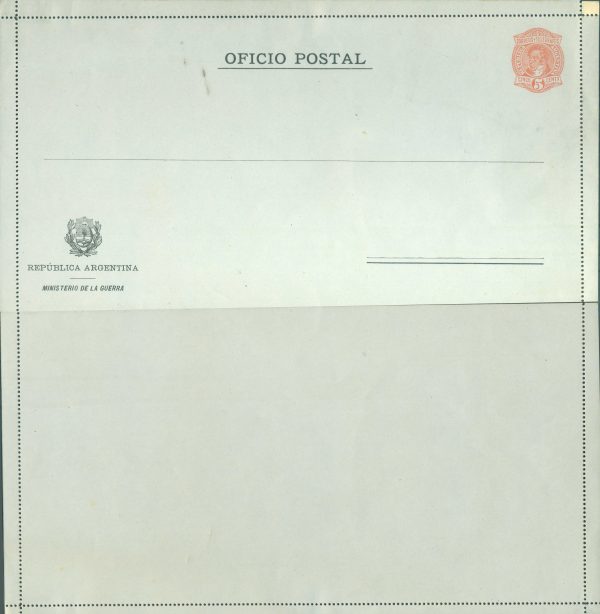 CPO 4 - MINISTERIO DE GUERRA - CARTAS POSTALES PARA SERVICIO OFICIAL - MINT